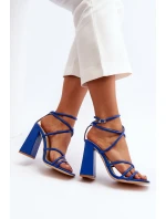 Modne Sandały Na Obcasie Niebieskie Josette