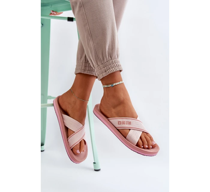 Dámské žabky Big Star model 21652733 Růžové - Big Star Shoes