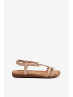 Dámské ploché sandály s pásky Béžové Zelda