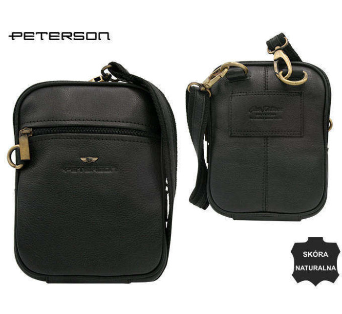 Pánske kabelky [DH] Kožená taška PTN 1113 NDM BLACK