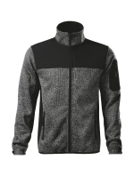 Príležitostná softshellová bunda pánska pletená šedá Príležitostná softshellová bunda pánska pletená šedá