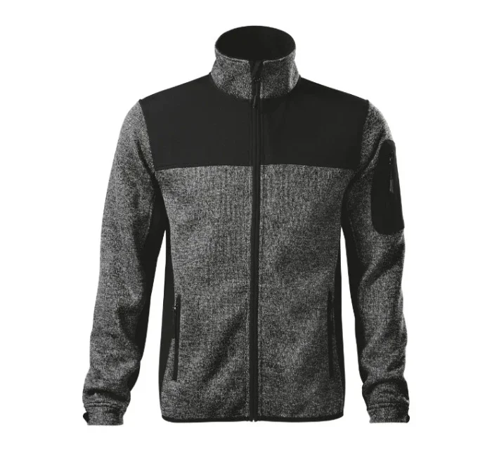 Príležitostná softshellová bunda pánska pletená šedá Príležitostná softshellová bunda pánska pletená šedá