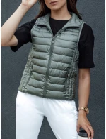 Dámská prošívaná vesta se stojáčkem zelená Dstreet model 21979302 - FashionStreet