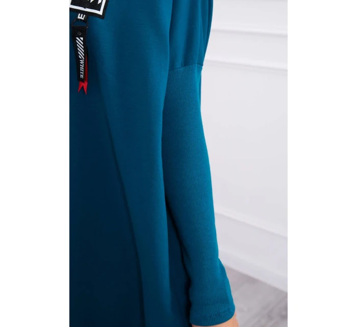 Oversize mikina s asymetrickými bokmi námornícka modrá