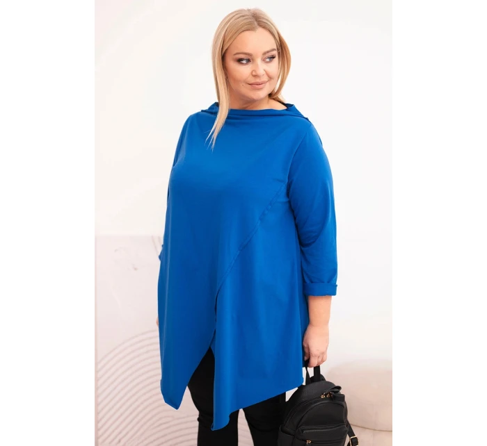 Dámske Plus veľkosť bavlnená blúzka asymetrické rukáv bez rukávov Khabra