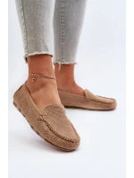 Dámské semišové mokasíny tmavě béžové model 21653934 - Boto