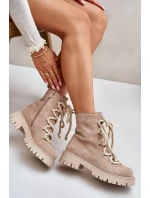 Ocieplane Botki Z Eko Zamszu Na Zamek Jasnobeżowe Caellita Ocieplane Botki Z Eko Zamszu Na Zamek Jasnobeżowe Caellita