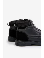 Ocieplane Trapery Męskie Z Eko Skóry Czarne Venredia