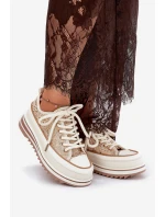 Dámské Tenisky Na Masivní Platformě model 21691040 Béžové - S.Barski