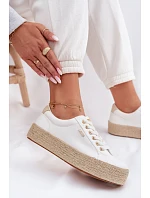 Dámské espadrilles na platformě Big Star TT274349 Bílé