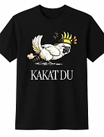 Pánske bavlnené tričko s potlačou - KAKAT DU - čierne