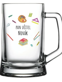 Personalizovaná pivní sklenice pro paní učitelku/pana učitele (pomůcky)