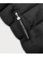 Čierna páperová dámska vesta (5M719-392)