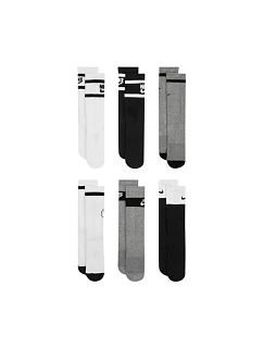 Ponožky Nike Everyday Cush Crew Youth 6PR biele, sivé, čierne CK7302 901