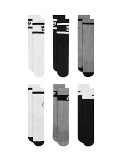 Ponožky Nike Everyday Cush Crew Youth 6PR biele, sivé, čierne CK7302 901