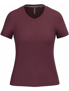Kariban K 381 Dámske tričko s výstrihom do V 20.K381 wine