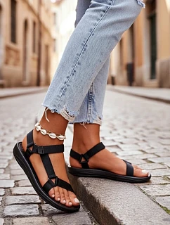 Damskie Sportowe Sandały Na Rzepy Czarne Ultimate