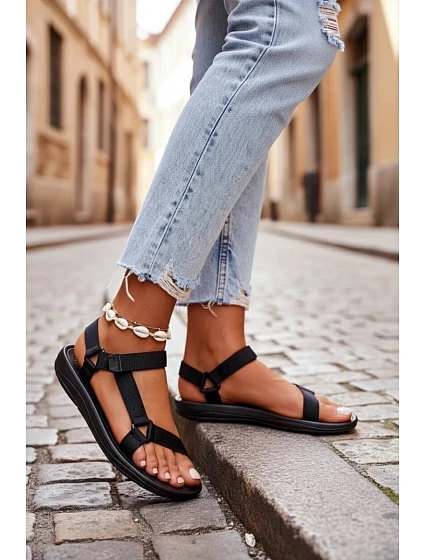 Damskie Sportowe Sandały Na Rzepy Czarne Ultimate Damskie Sportowe Sandały Na Rzepy Czarne Ultimate