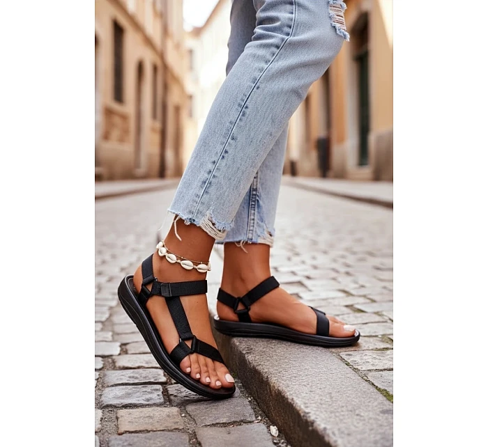 Damskie Sportowe Sandały Na Rzepy Czarne Ultimate Damskie Sportowe Sandały Na Rzepy Czarne Ultimate