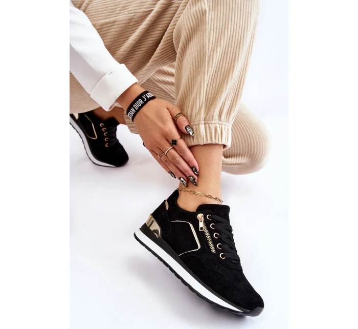 Zamszowe Buty Sportowe Na Platformie Czarne Riverside Zamszowe Buty Sportowe Na Platformie Czarne Riverside