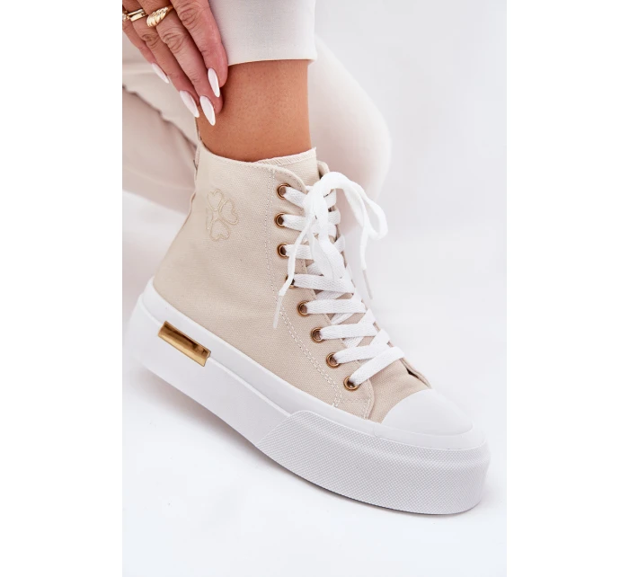 Vysoké Dámské Tenisky Na Platformě Béžové model 21689012 - Boto