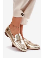 Skórzane Półbuty Mokasyny Damskie Maciejka K6809-25 Złote