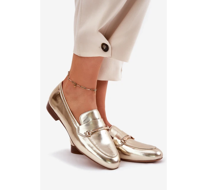 Skórzane Półbuty Mokasyny Damskie Maciejka K6809-25 Złote