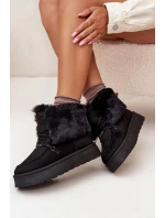 Dámské Sněhule Na Platformě S Kožešinou A Šněrováním Big Star model 21705911 Černé - Big Star Shoes