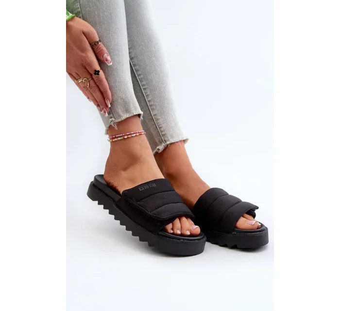 Dámske papuče na platforme Big Star Black