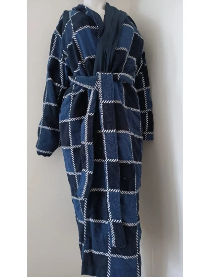 ACTION - Pánsky dvojitý dlhý župan London blue - Vestis