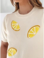 Dámský oversize svetr s  beige model 21988924 - Dstreet