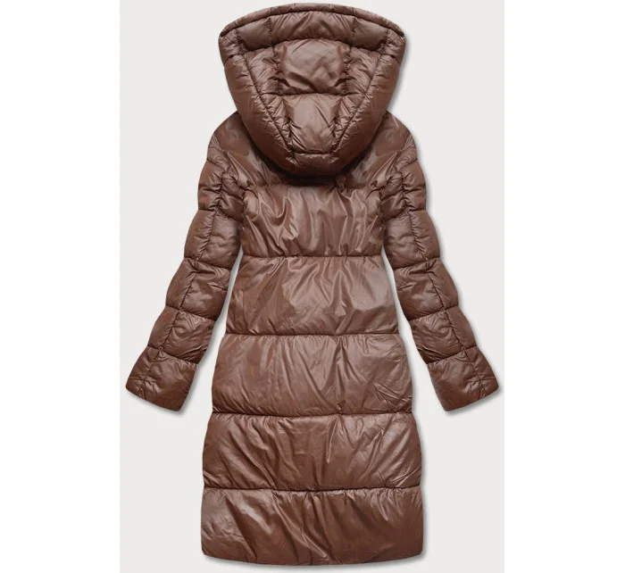 Dlhá obojstranná zimná bunda hnedá/kapučíno (l22-9852-300/62) Dlhá obojstranná zimná bunda hnedá/kapučíno (l22-9852-300/62)