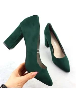 Zelené semišové lodičky na jehlovém podpatku Sergio model 21906157 - LEONE