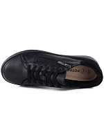 Dámské černé kožené polobotky na zip model 22068866 - Potocki