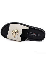 Dámske kožené žabky na platforme béžovej farby S.Barski KV61-6046