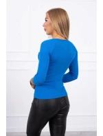 Blúzka s ozdobnými gombíkmi chrpovo modrá