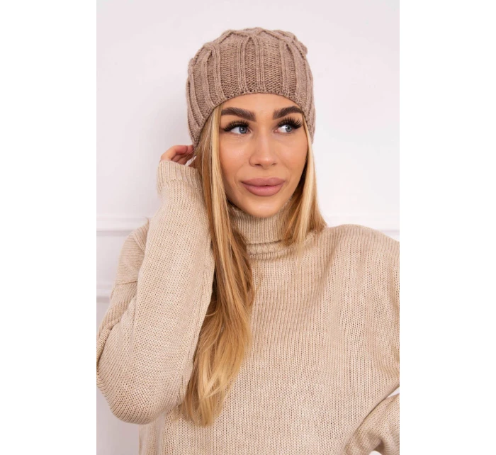 Milano fleecová čiapka K203 tmavo béžová