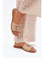 Ploché Dámské Klapky S Ozdobným Béžové model 21699564 - Boto