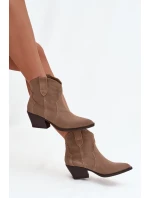 Nazouvací dámské kovbojky z přírodního semiše béžové model 21713721 - Boto Nazouvací dámské kovbojky z přírodního semiše béžové model 21713721 - Boto