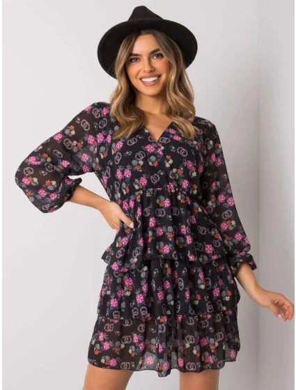 WN SK 21049 šaty.38X čierna a ružová WN SK 21049 šaty.38X čierna a ružová