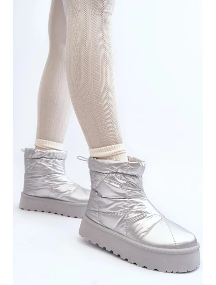 Dámské sněhule na masivní platformě model 21819220 Stříbrná - SEASTAR Dámské sněhule na masivní platformě model 21819220 Stříbrná - SEASTAR