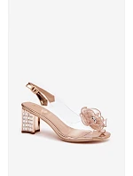 Dámske sandále na podpätku D&A MR52-238 Rose gold - D&A