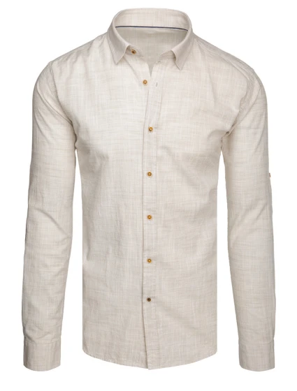 Pánská béžová košile Dstreet model 21989409 - FashionStreet Pánská béžová košile Dstreet model 21989409 - FashionStreet