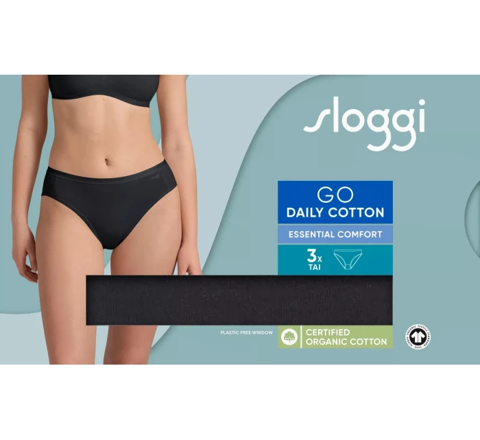 sloggi GO Daily Cotton Tai 3P - BLACK - SLOGGI BLACK - SLOGGI sloggi GO Daily Cotton Tai 3P - BLACK - SLOGGI BLACK - SLOGGI