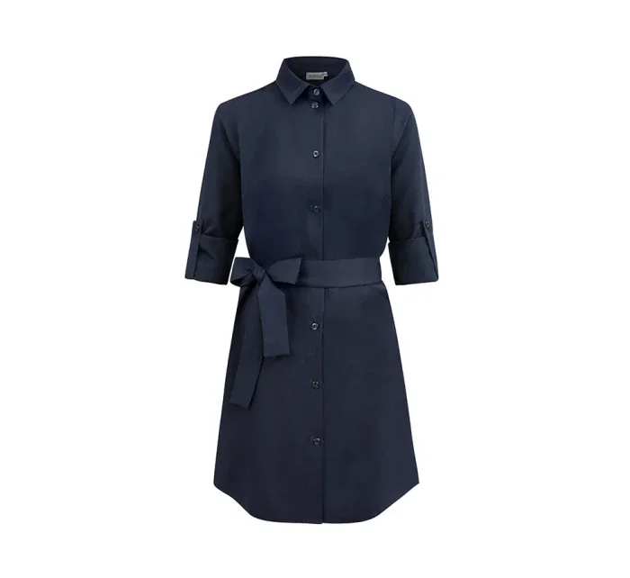 Tmavě modré dámské košilové šaty s knoflíky model 7951531 - numoco Tmavě modré dámské košilové šaty s knoflíky model 7951531 - numoco