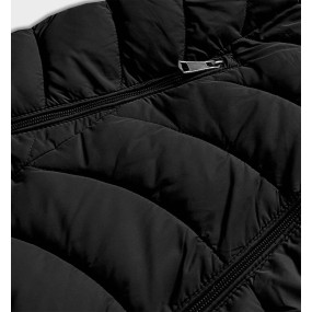 Krátka čierna obojstranná dámska zimná bunda (2M-21507)