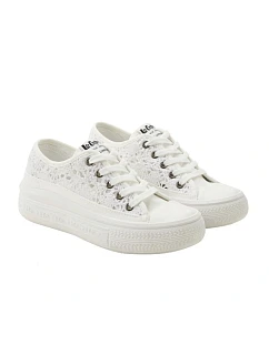 Lee Cooper dámske športové topánky white platform lace-up women's