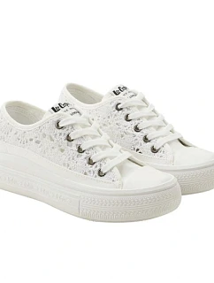 Lee Cooper dámske športové topánky white platform lace-up women's