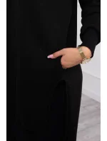 Zateplená mikina s bočnými otvormi čierna