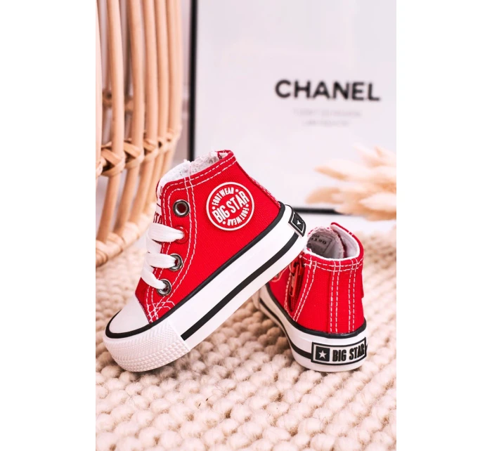 Dětské Tenisky Vysoké Se Zipem BIG STAR model 21545331 Červené - Big Star Shoes Dětské Tenisky Vysoké Se Zipem BIG STAR model 21545331 Červené - Big Star Shoes